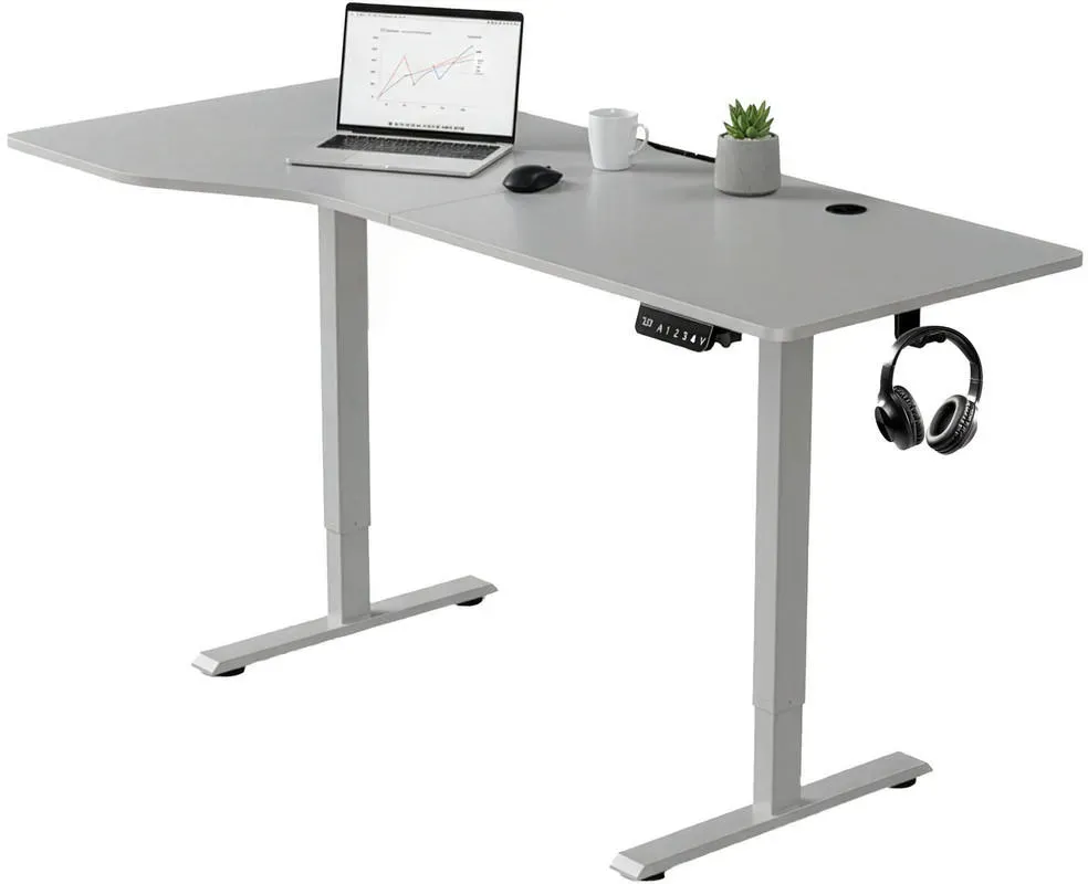 Schreibtisch 160x75cm Höhenverstellbar Weiß