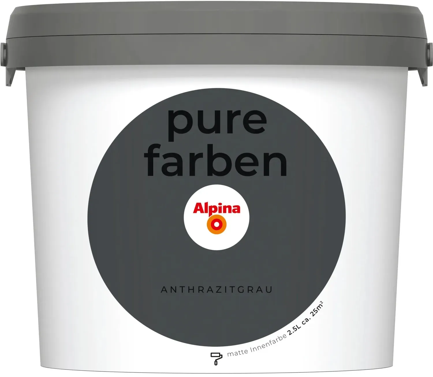 Pure Farben Wandfarbe Anthrazitgrau 2,5 l