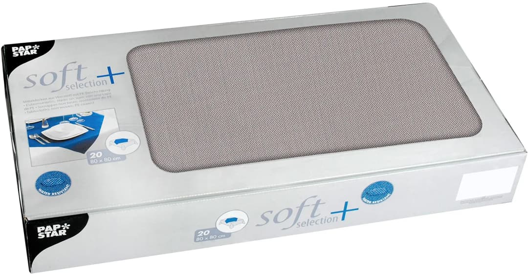 Mitteldecken Vlies Soft Selection Plus 80 x 80 cm Grau