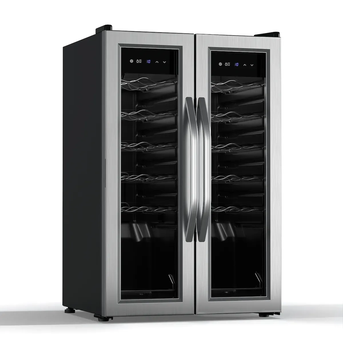 Vinamour Weinkühlschrank 2 Kühlzonen | 7 Regale | Touch-Bedienung | UV-Schutz Schwarz