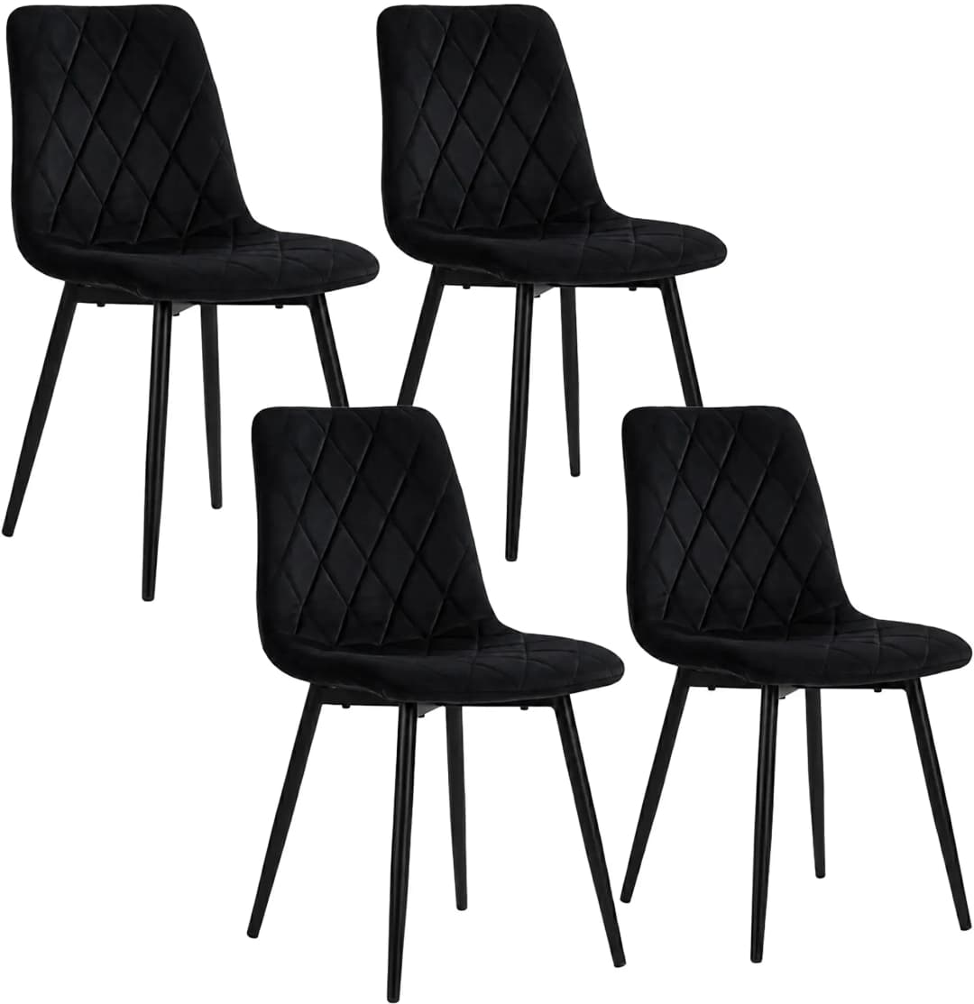 Esszimmerstuhl Samt schwarz 4er Set