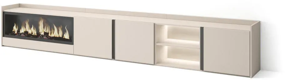 Lowboard 315x50 cm Beige Holzwerkstoff
