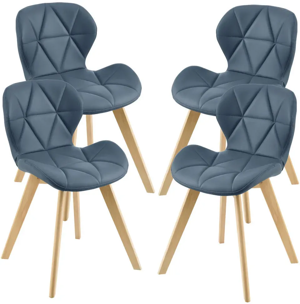 Esszimmerstuhl Älmhult Kunstleder blau 4er Set