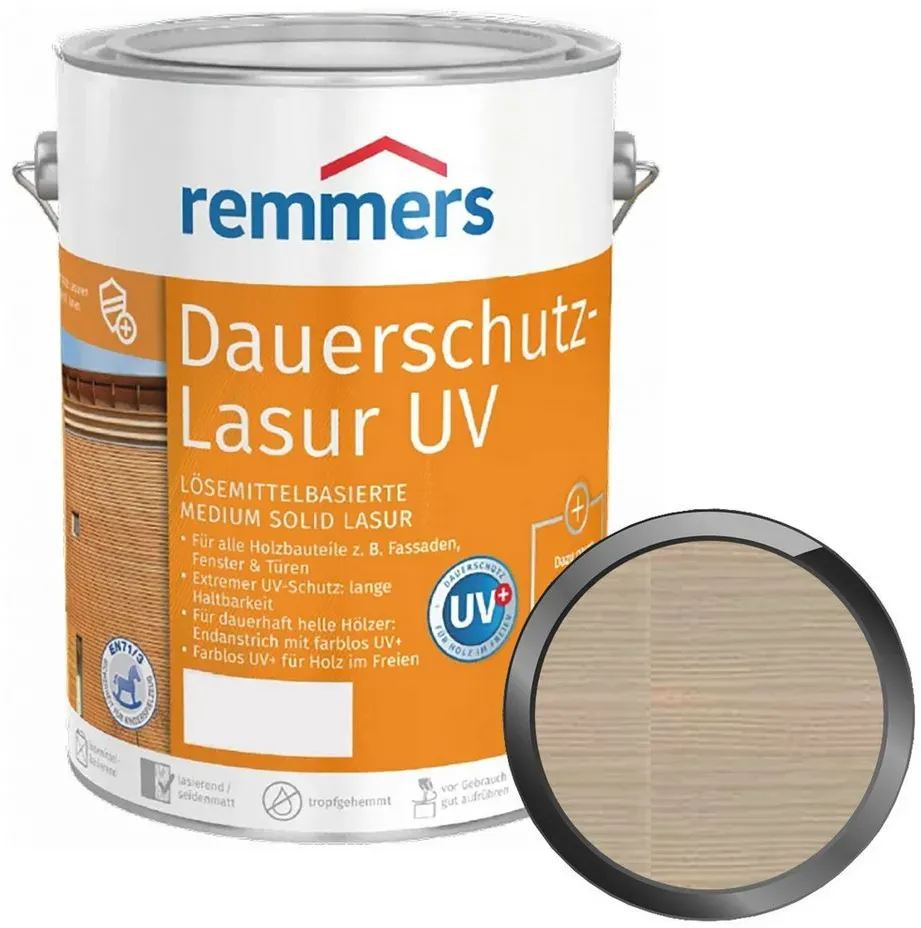 Dauerschutz-Lasur UV 5 l silbergrau seidenglänzend