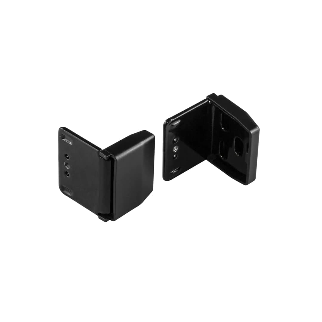 COSIFLOR Montagewinkel inkl. Abdeckkappe und Schrauben, schwarz | 2er Pack