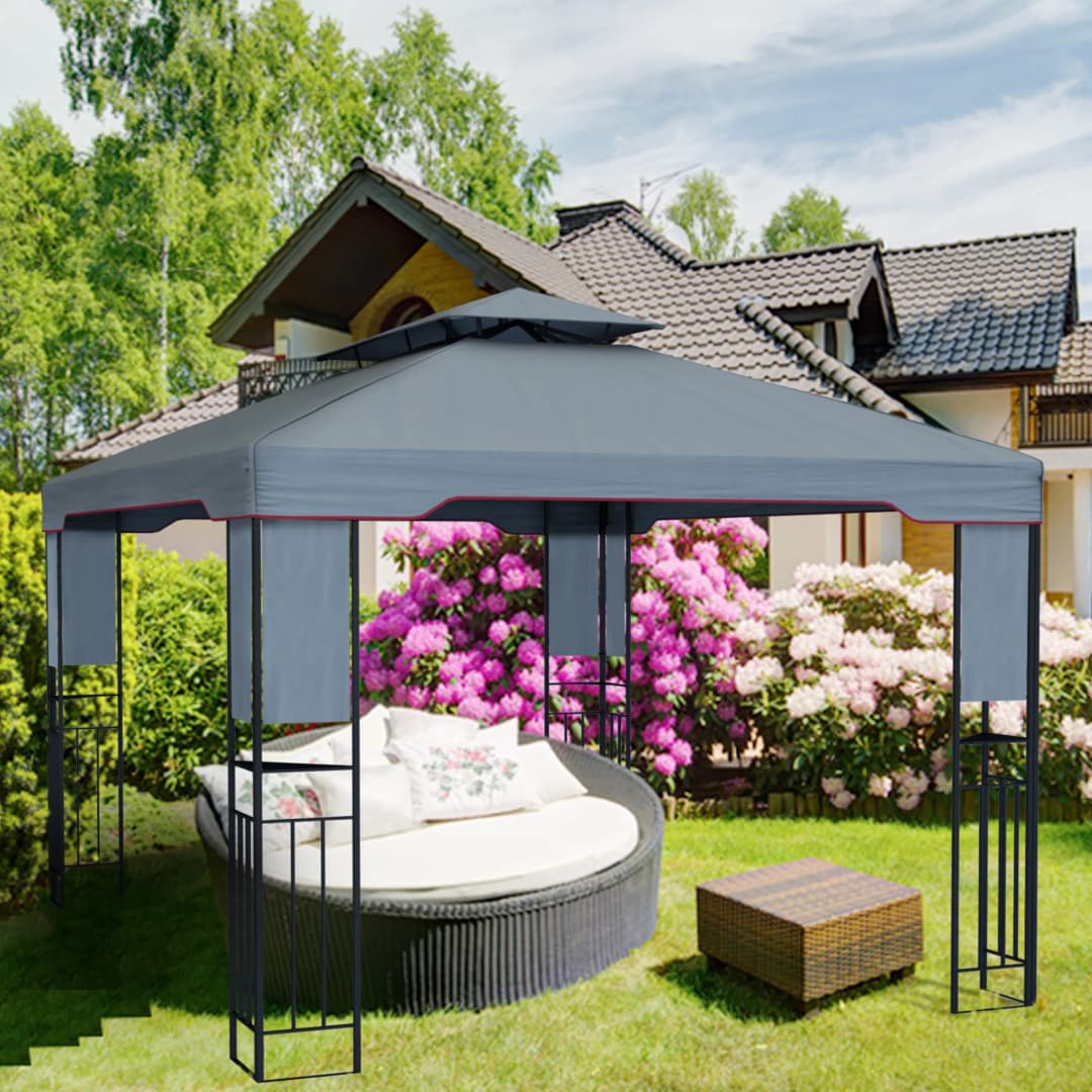 Deluxe Gartenpavillon | 4 x 3 m, anthrazit
