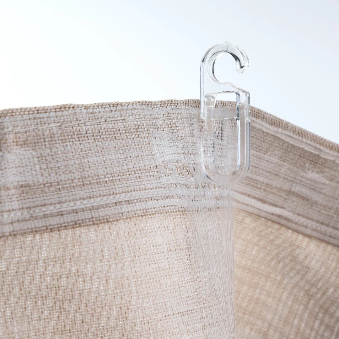 Gardinenhaken mit Faltenlegehaken für Gardinenschiene | transparent, 10 Stück
