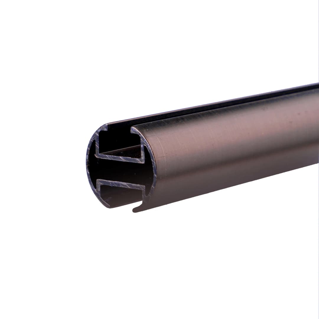 Gardinenstange mit Innenlauf | ⌀ 19 mm, 200 cm Länge, rot-bronze gebürstet