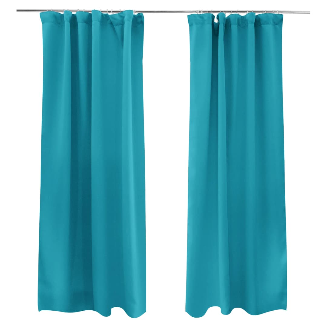 Vorhang mit Kräuselband | verdunkelnd 140 x 245cm, hellblau | 1er Pack | VICTORIA M