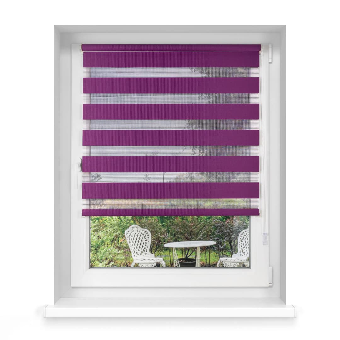Klemmfix Doppelrollo / Duo Rollo 120x150 cm aubergine | VICTORIA M
