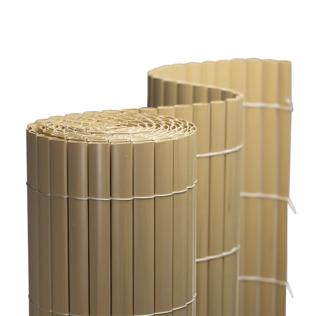 PVC Sichtschutzmatte | 80x400 cm, bambus | JAROLIFT Sichtschutz / Sichtschutzzaun aus Kunststoff für Balkon, Garten, Terrasse