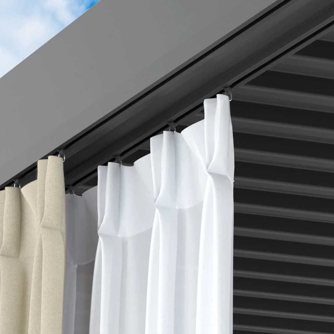 pergomondo Gardinenschienenset für Pergola mit Lamellendach | 3 x 4 m, anthrazit