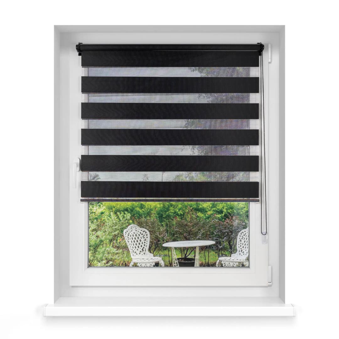 Klemmfix Doppelrollo / Duo Rollo 120x150 cm schwarz | VICTORIA M