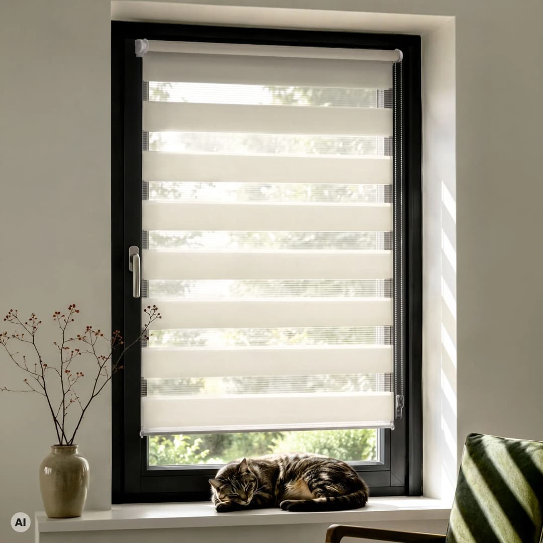 Doppelrollo / Duo Rollo Zevra | 115x230 cm, creme | VICTORIA M Doppel Rollo, Doppel-Rollo, Duorollo, Duo-Rollo