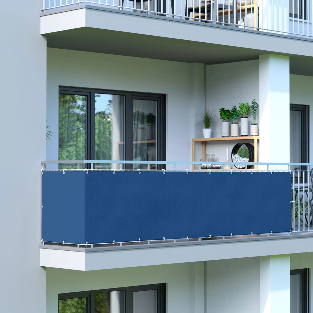 Balkonbespannung | wasserdicht / Polyester, 600x90 cm, azurblau | JAROLIFT Balkon Sichtschutz / Balkonumrandung