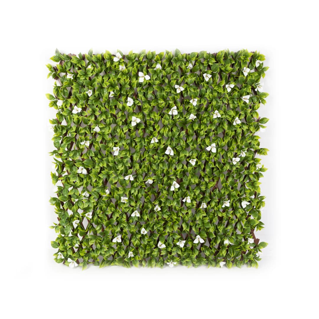 Künstliche Pflanzenwand | Blumen, 200x100 cm | JAROLIFT Sichtschutz künstliche Pflanzen, immergrün