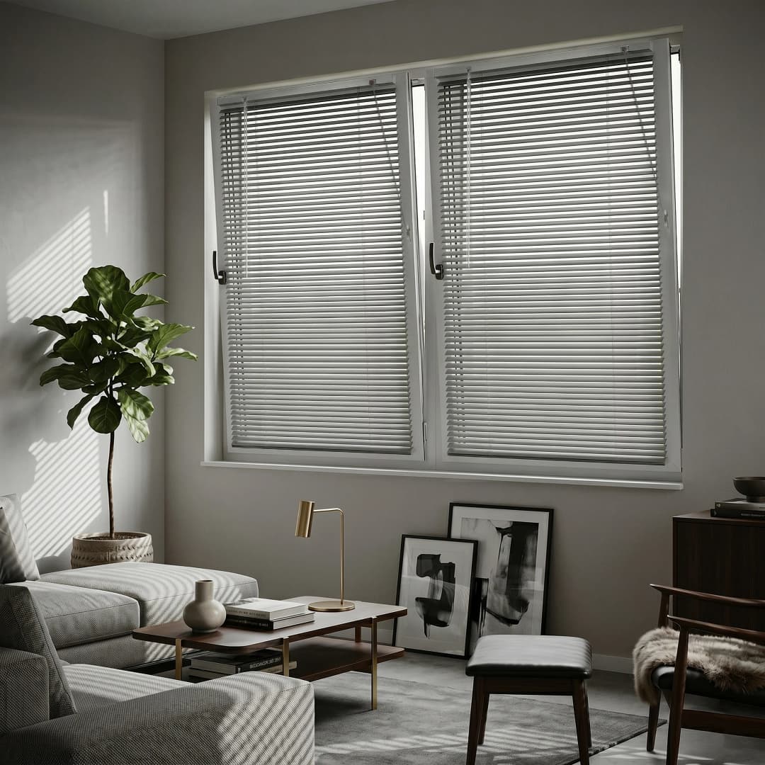 LightLess Prime Aluminium-Jalousie | 25 mm, verdunkelnd, 100 x 200 cm, silber matt