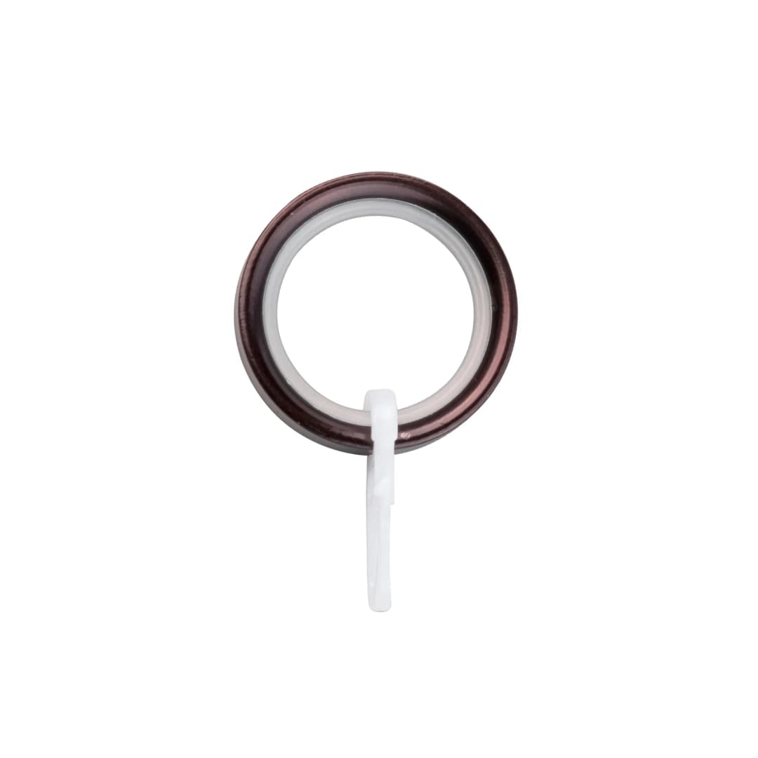 Gardinenring-Flachring mit Faltenlegehaken | ⌀ 19 mm, rot-bronze gebürstet, 100 Stück