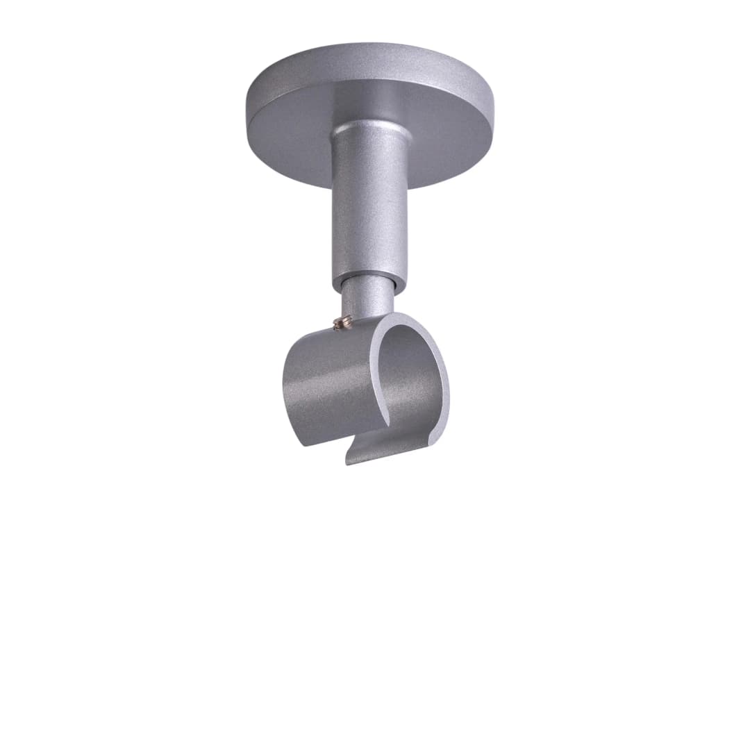 Deckenhalter für Gardinenstange mit Innenlauf | ⌀ 19 mm, silber, 1-läufig