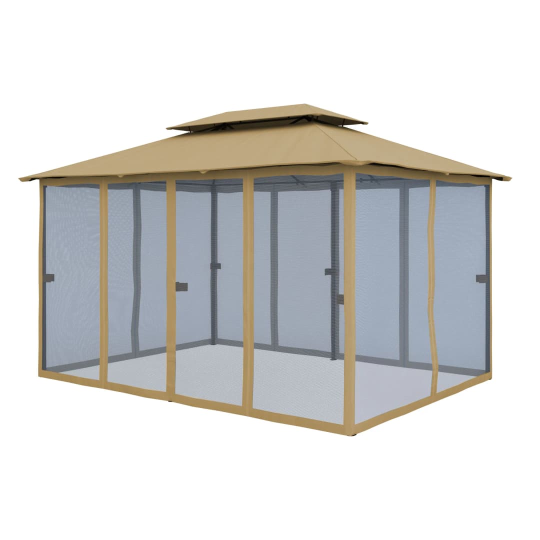 Moskitonetz-Wand für Comfort Gartenpavillon | beige, 6 Stück