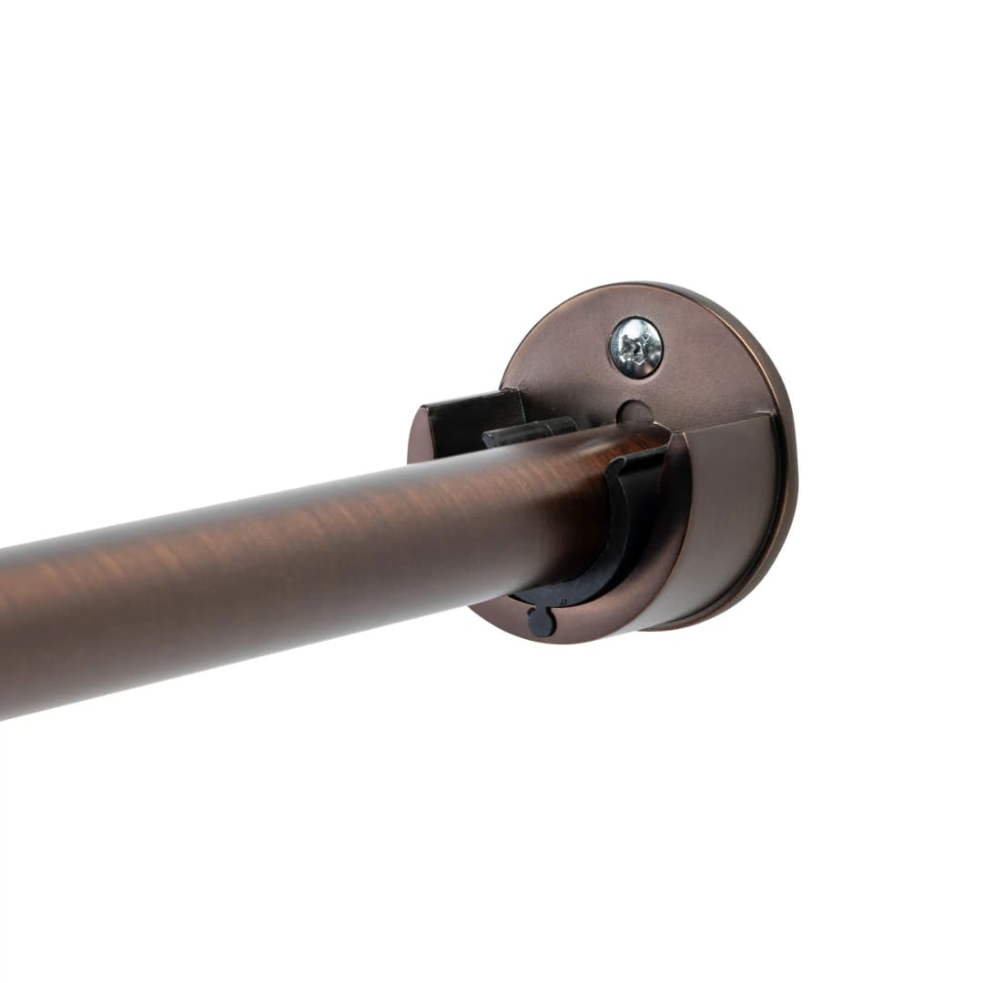 Wandhalter für Gardinenstange / Gardinenstange mit Innenlauf | ⌀ 19 mm, rot-bronze gebürstet, 2 Stück