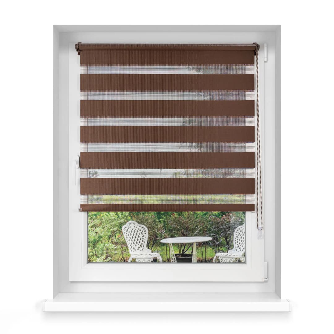 Klemmfix Doppelrollo / Duo Rollo 115x150 cm dunkelbraun | VICTORIA M