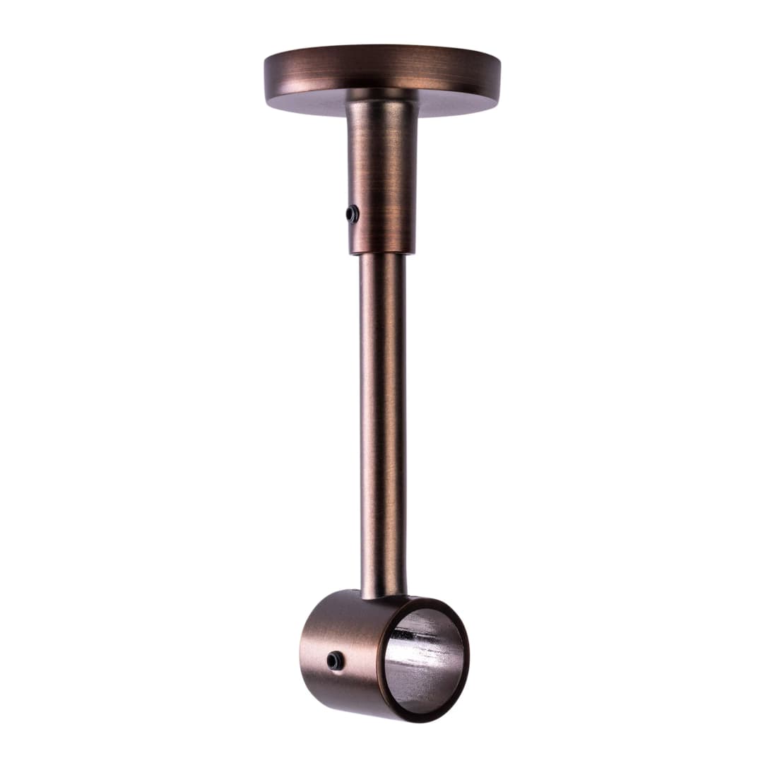 Deckenhalter für Gardinenstange | ⌀ 19 mm, rot-bronze gebürstet, 1-läufig