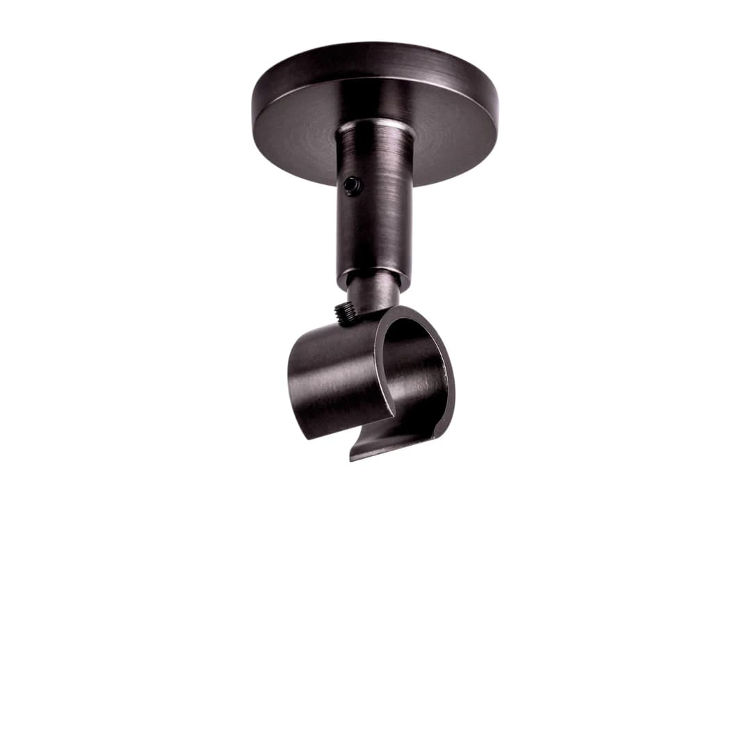 Deckenhalter für Gardinenstange mit Innenlauf | ⌀ 19 mm, anthrazit gebürstet, 1-läufig