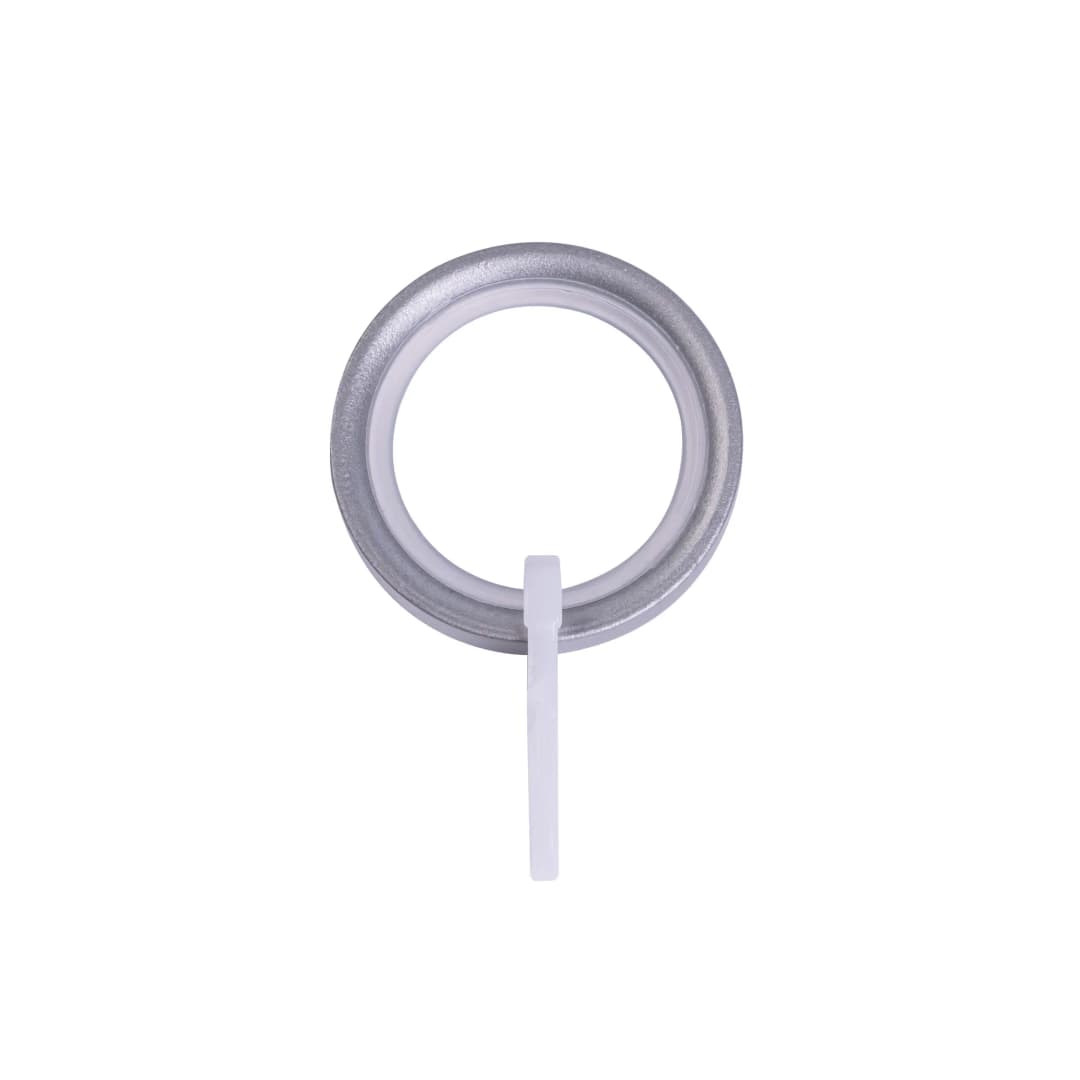 Gardinenring-Flachring mit Faltenlegehaken | ⌀ 19 mm, silber, 100 Stück