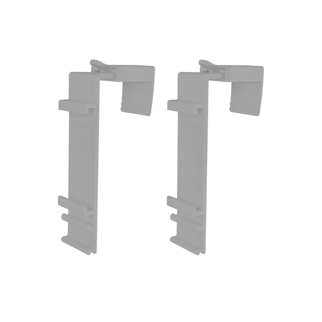 Klemmhalter für Klemmfix Doppelrollo | 15 - 23 mm Fensterflügel | 2er Set, grau | VICTORIA M