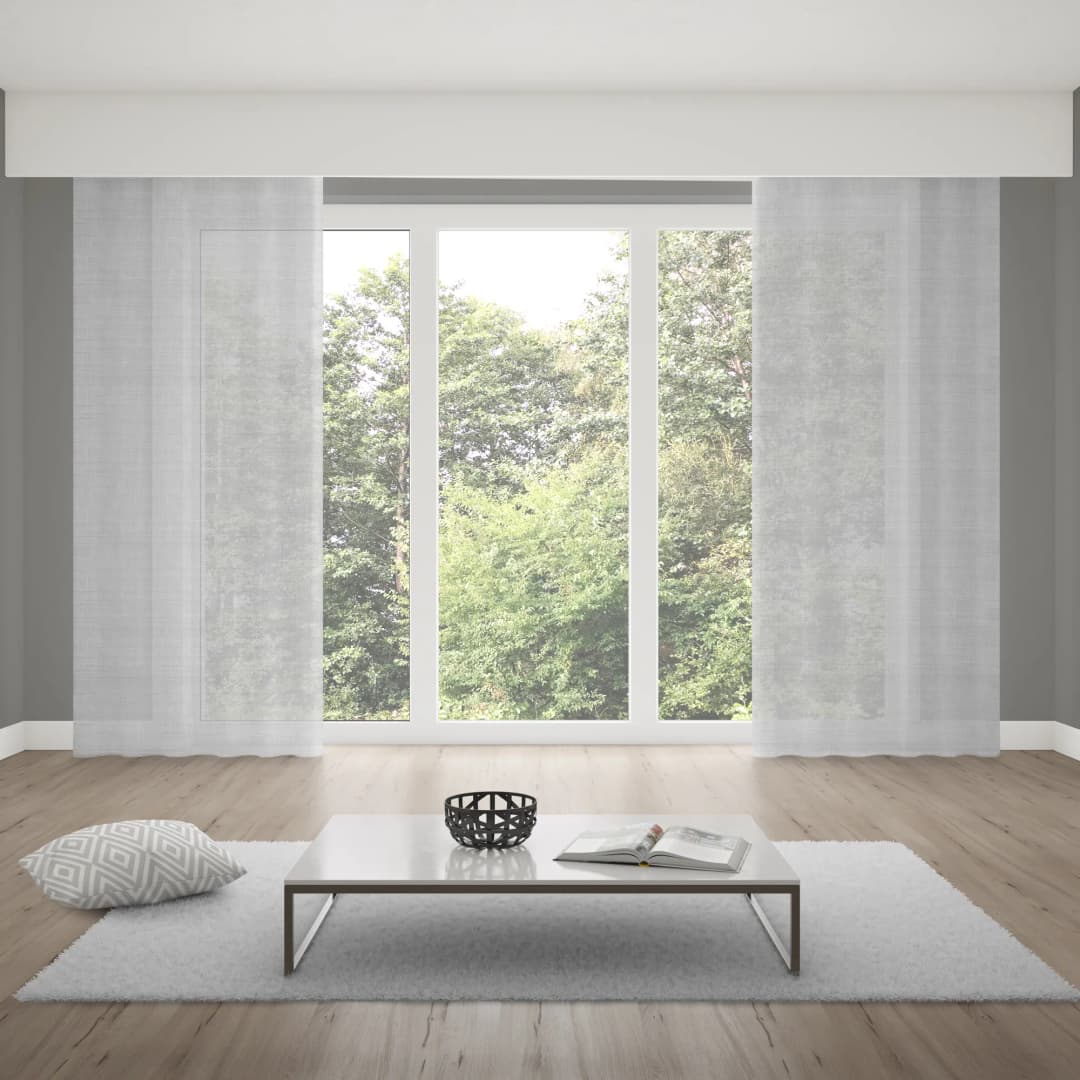 Verdi Collection Gardine mit Schlaufenband + Leinen-Optik | halbtransparent, 145 x 245 cm, weiß, 2 Stück