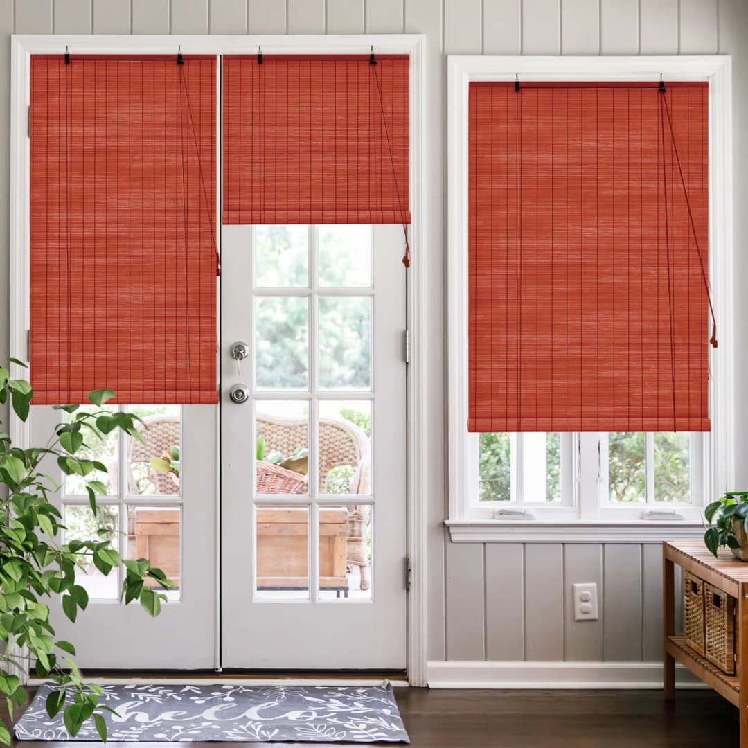Bambusrollo 40x130cm in kirsche - Fenster Sichtschutz Bambus Rollos | VICTORIA M