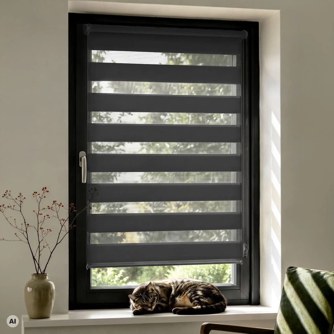 Zevra Doppelrollo / Duo Rollo | 120 x 230 cm, dunkelgrau