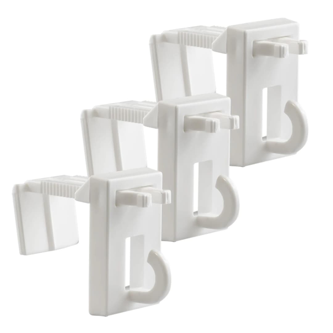 VICTORIA M Easyfit Klemmhalter für Bambusrollo + Bambus-Raffrollo | weiß, 3 Stück