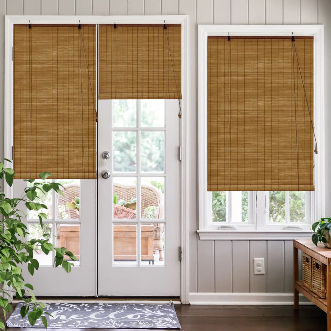 Bambusrollo 40x130cm in braun - Fenster Sichtschutz Bambus Rollos | VICTORIA M
