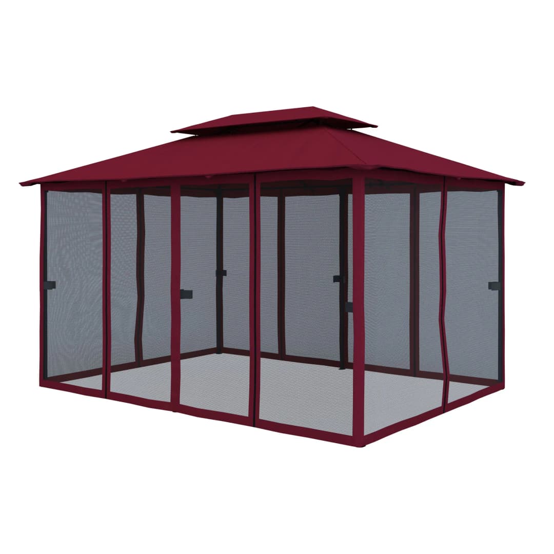 Moskitonetz-Wand für Comfort Gartenpavillon | bordeaux, 6 Stück