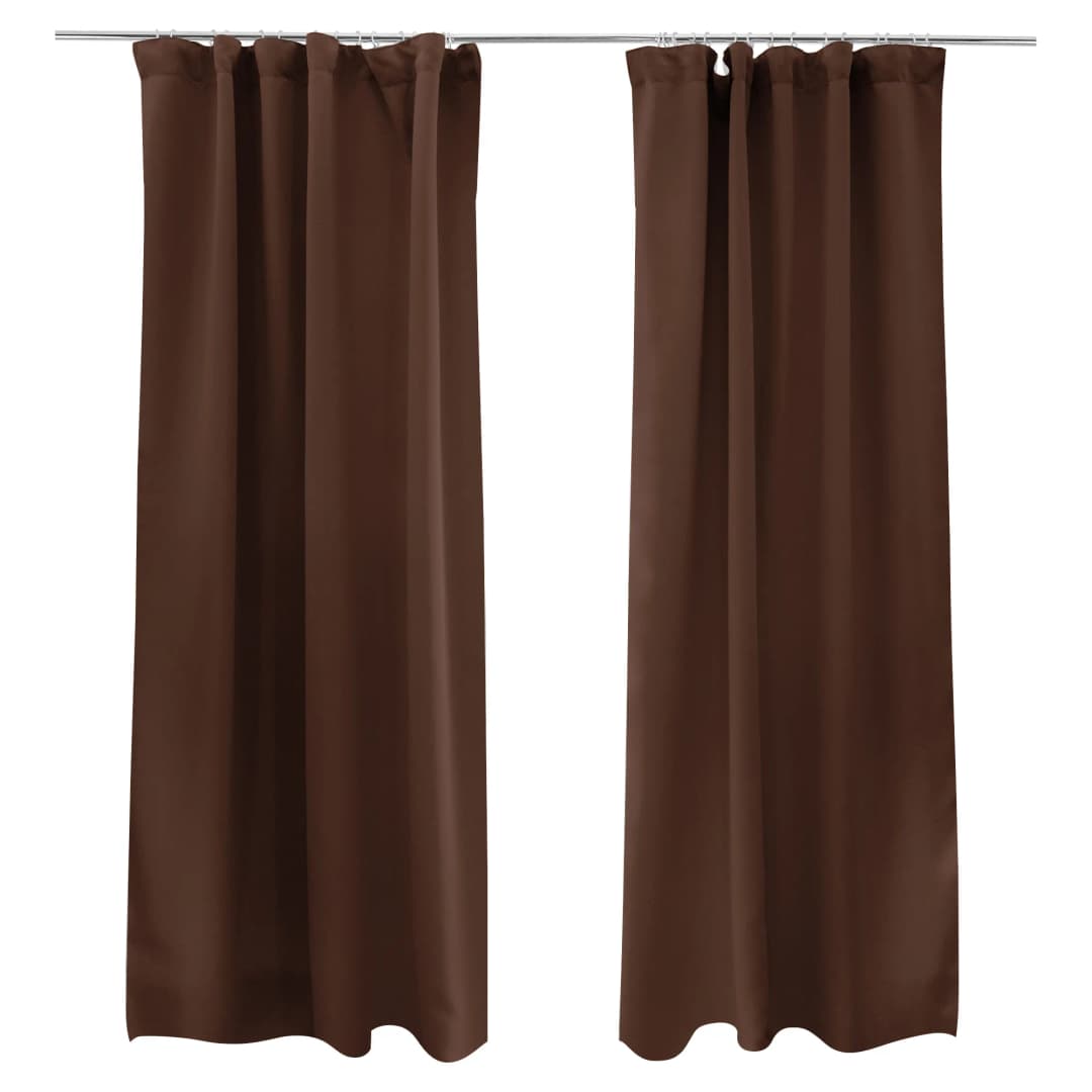 Vorhang mit Kräuselband | verdunkelnd 140 x 245cm, braun | 1er Pack | VICTORIA M