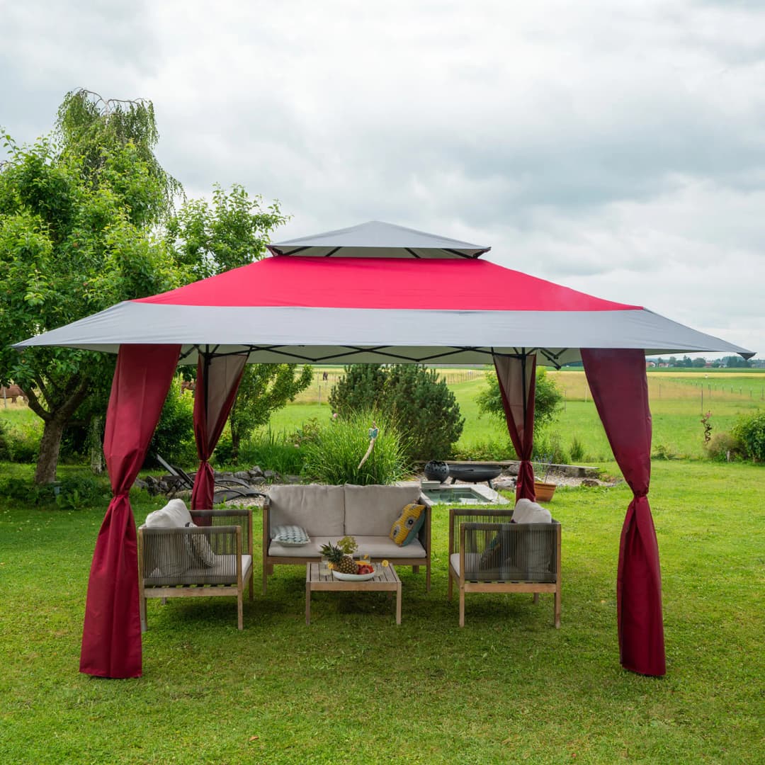 Faltpavillon Weekend | Dach 4x4 m für Gestell 3x3 m + 4 Stützenverkleidungen, anthrazit | paramondo