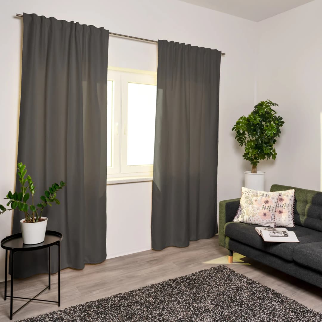 Home Wohnideen PELLU Thermo-Vorhang mit Kombiband | blickdicht, 135 x 245 cm, grau, 2 Stück