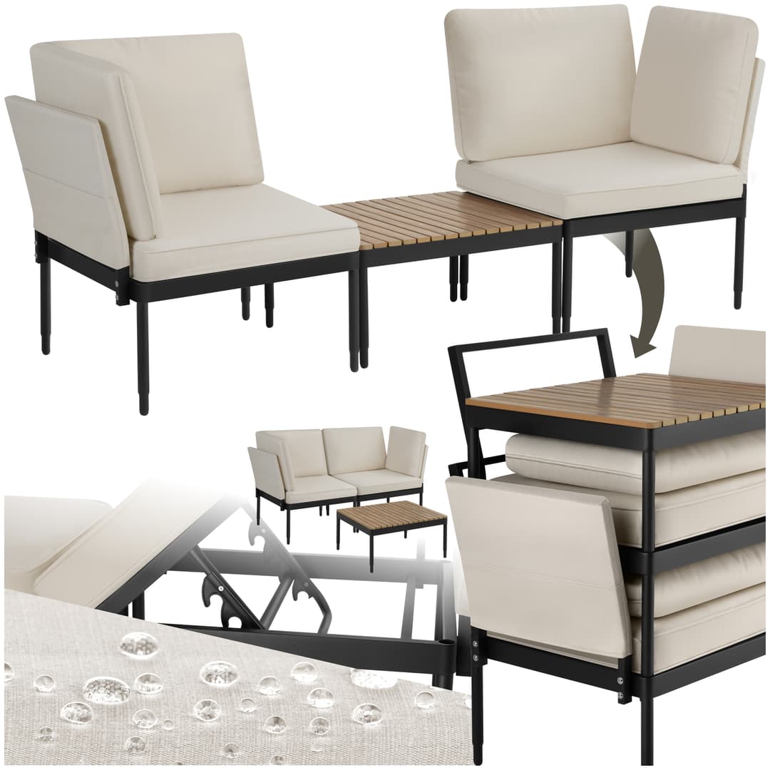 Gartenlounge-Set Magaluf, 5in1 Funktion, Aluminiumgestell - anthrazit/grau