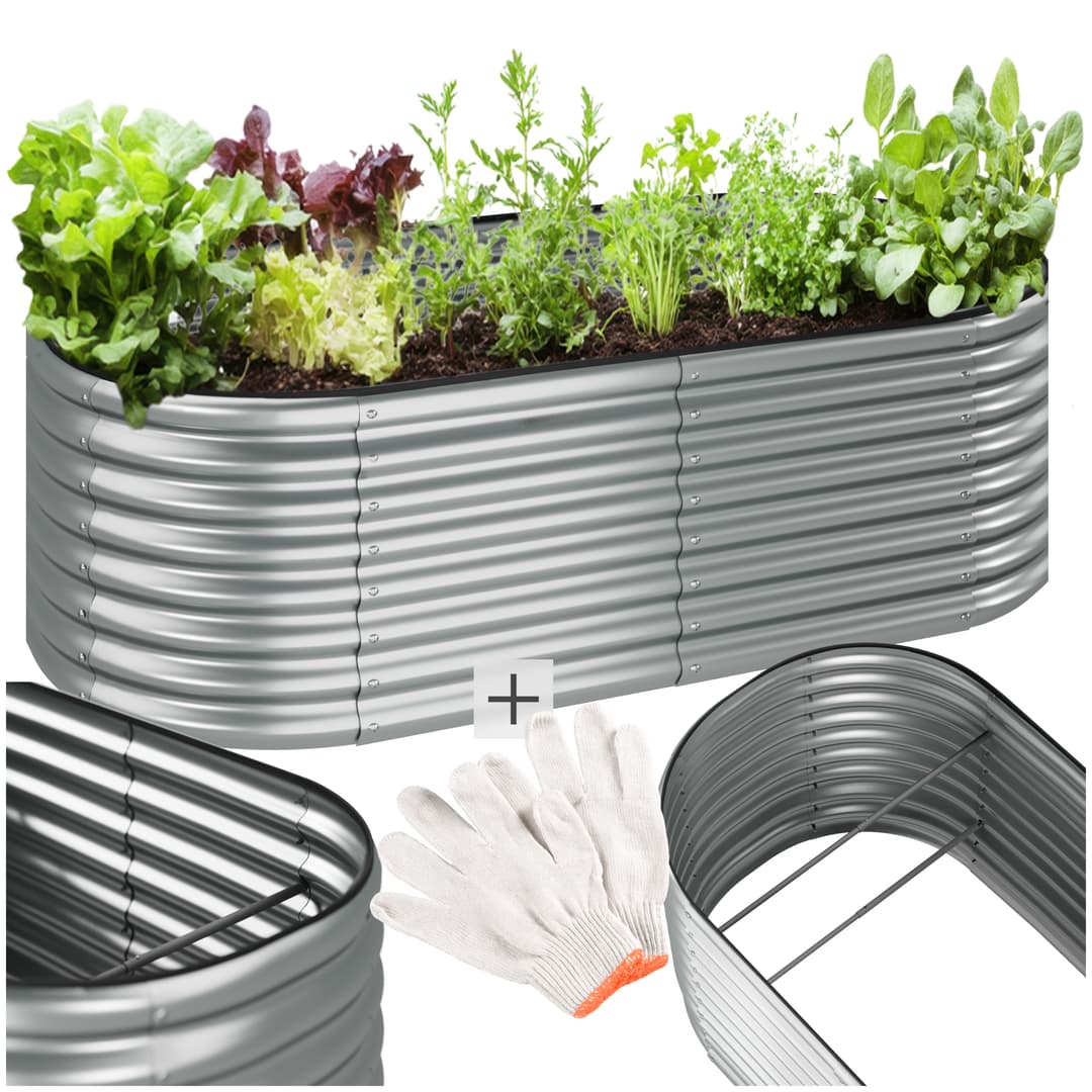 Hochbeet Flormma, 942l, verzinkt, 200x100x60cm - silber