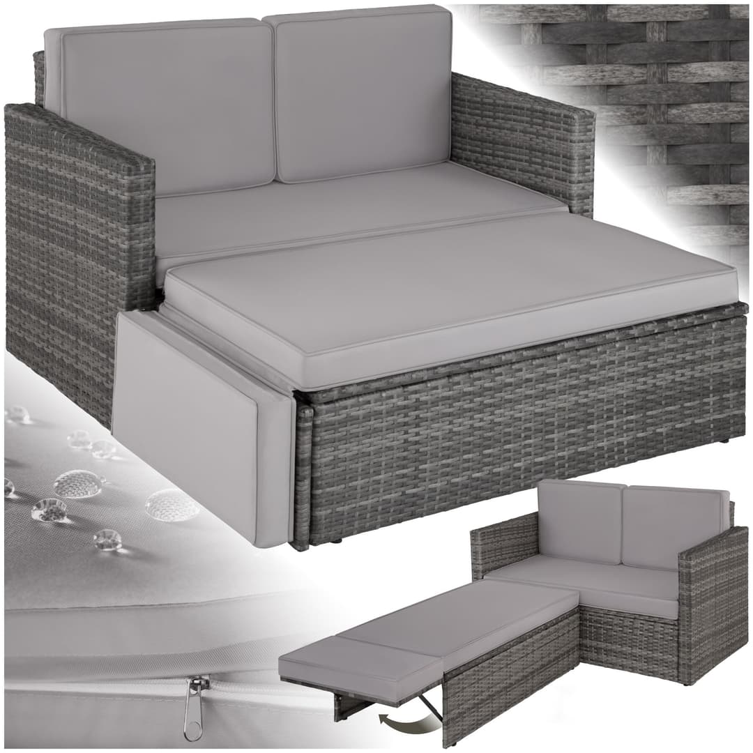 Rattan Lounge Korfu - grau