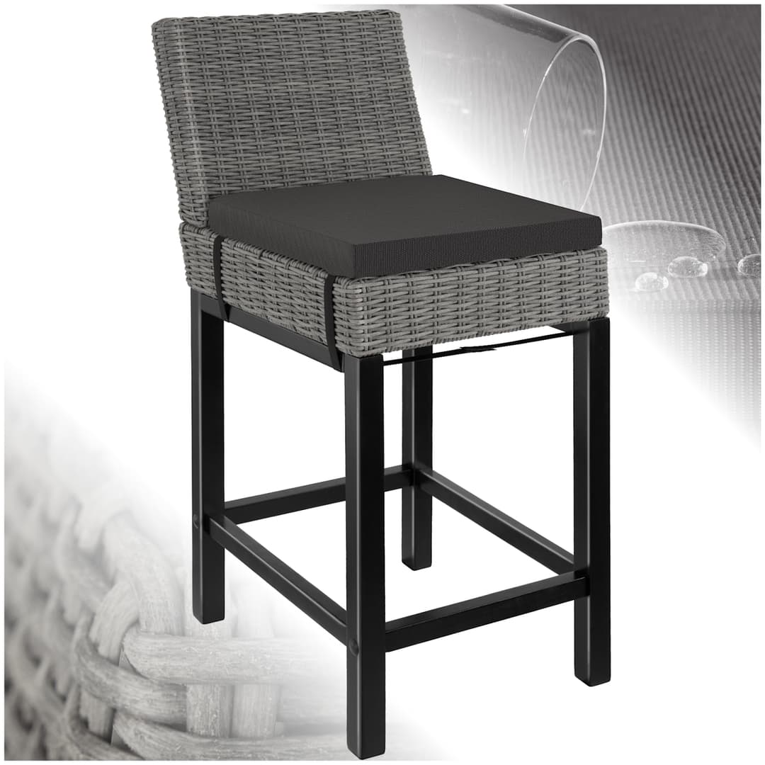 Rattan Barstuhl Latina - grau
