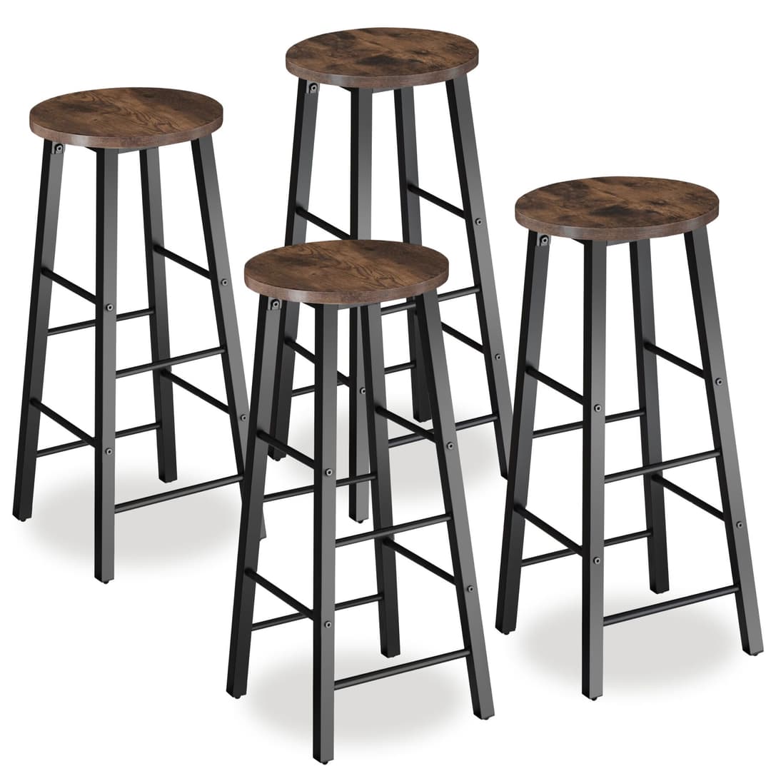 Barhocker Keynes - Industrial Holz dunkel, rustikal