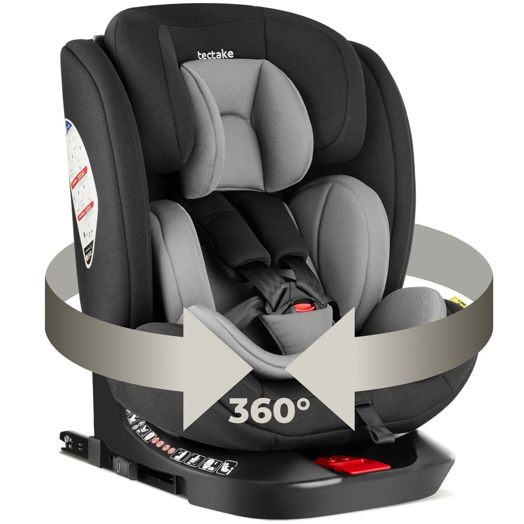 Drehbarer Autositz Linus, i-Size Zulassung, mit ISOFIX - hellgrau/schwarz