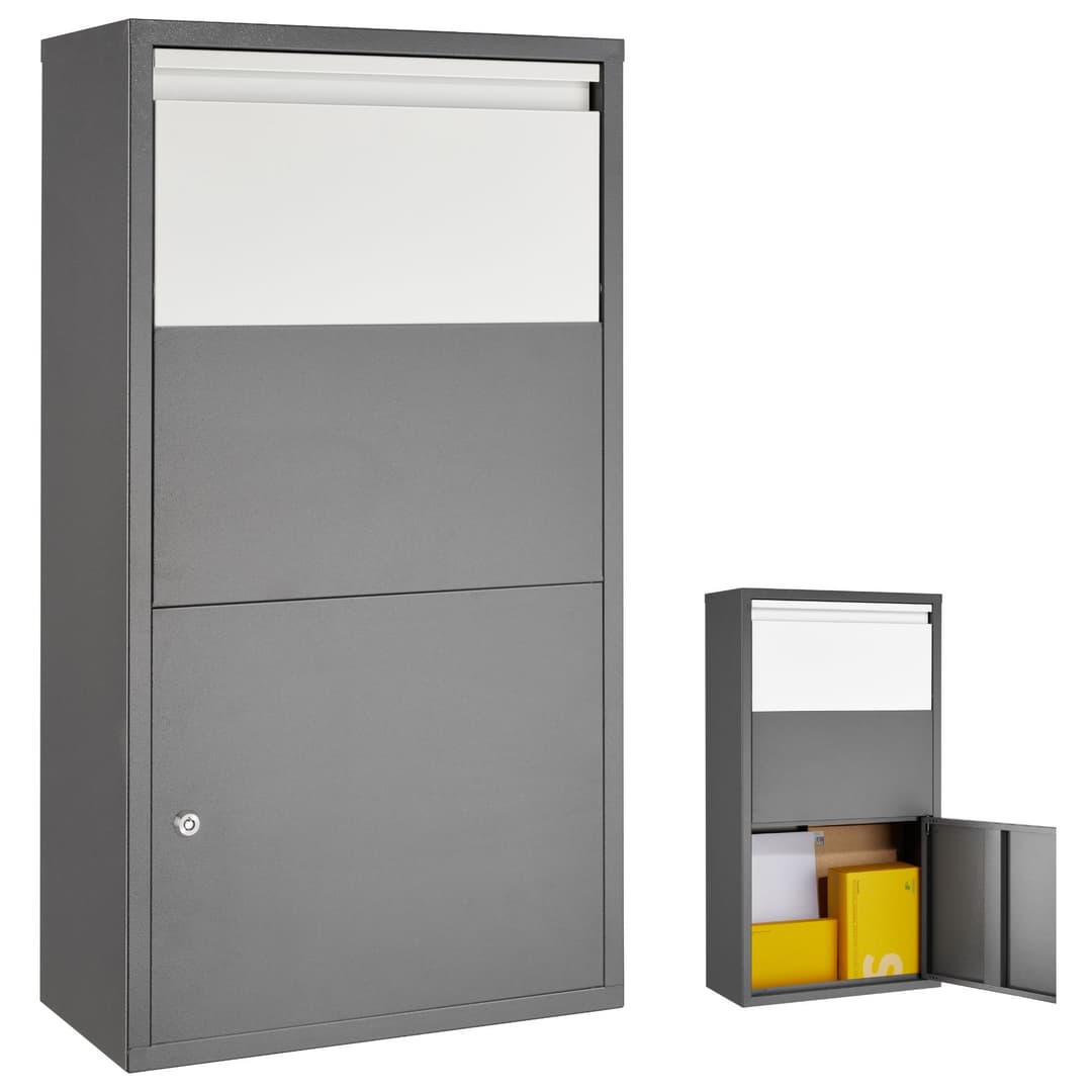Paketbox Fortress mit Sicherheitsklappe 44 x 22 x 82 cm - anthrazit