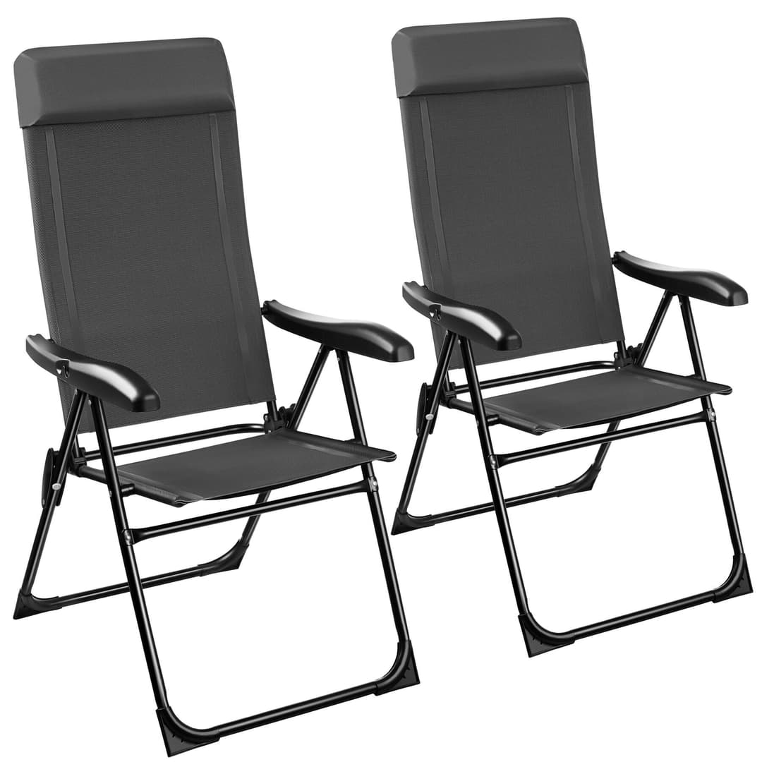 Faltbarer Campingstuhl Müritz mit Kopfpolster, Aluminium - 2er Set