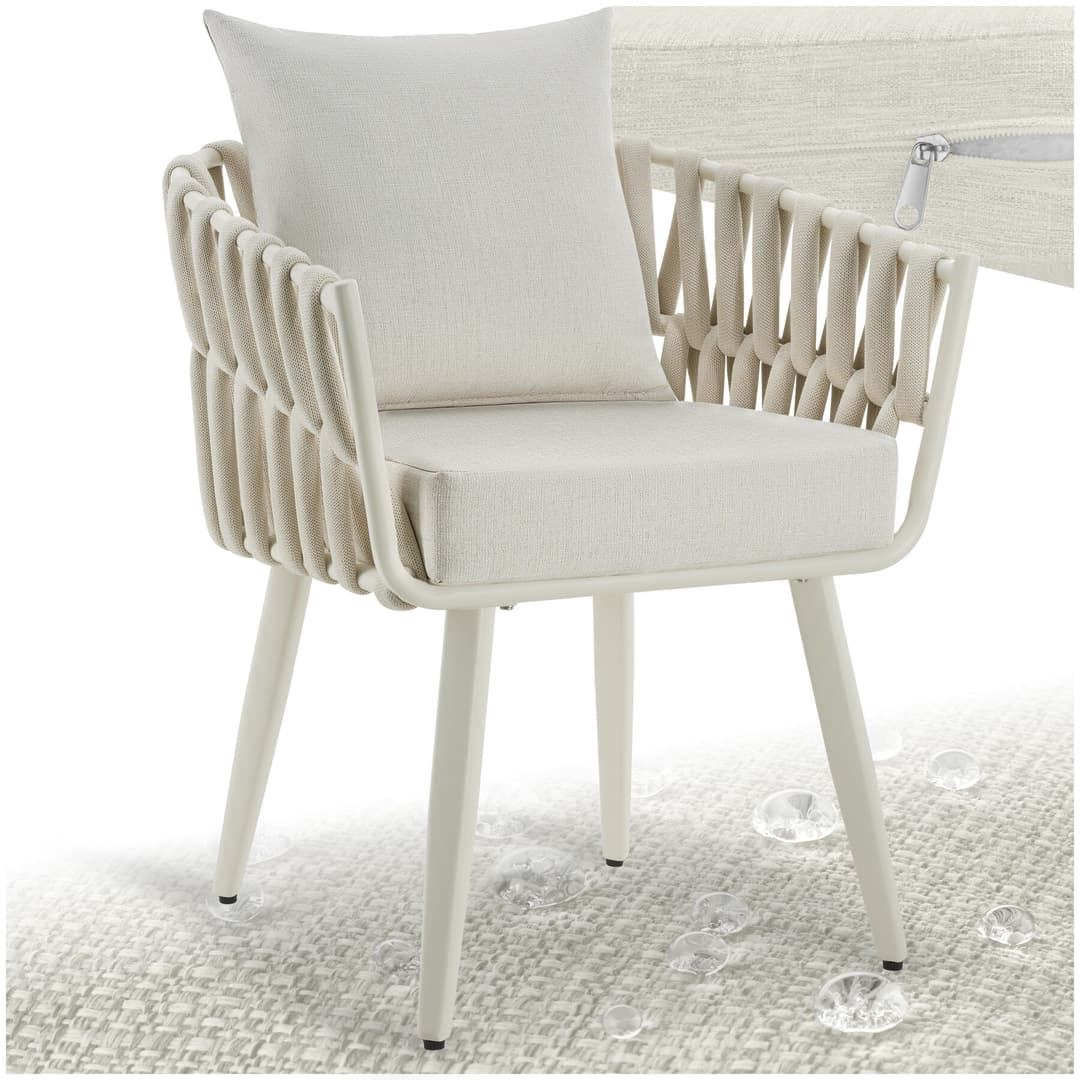 Stuhl Lugano im Rope-Design mit Aluminiumgestell - beige