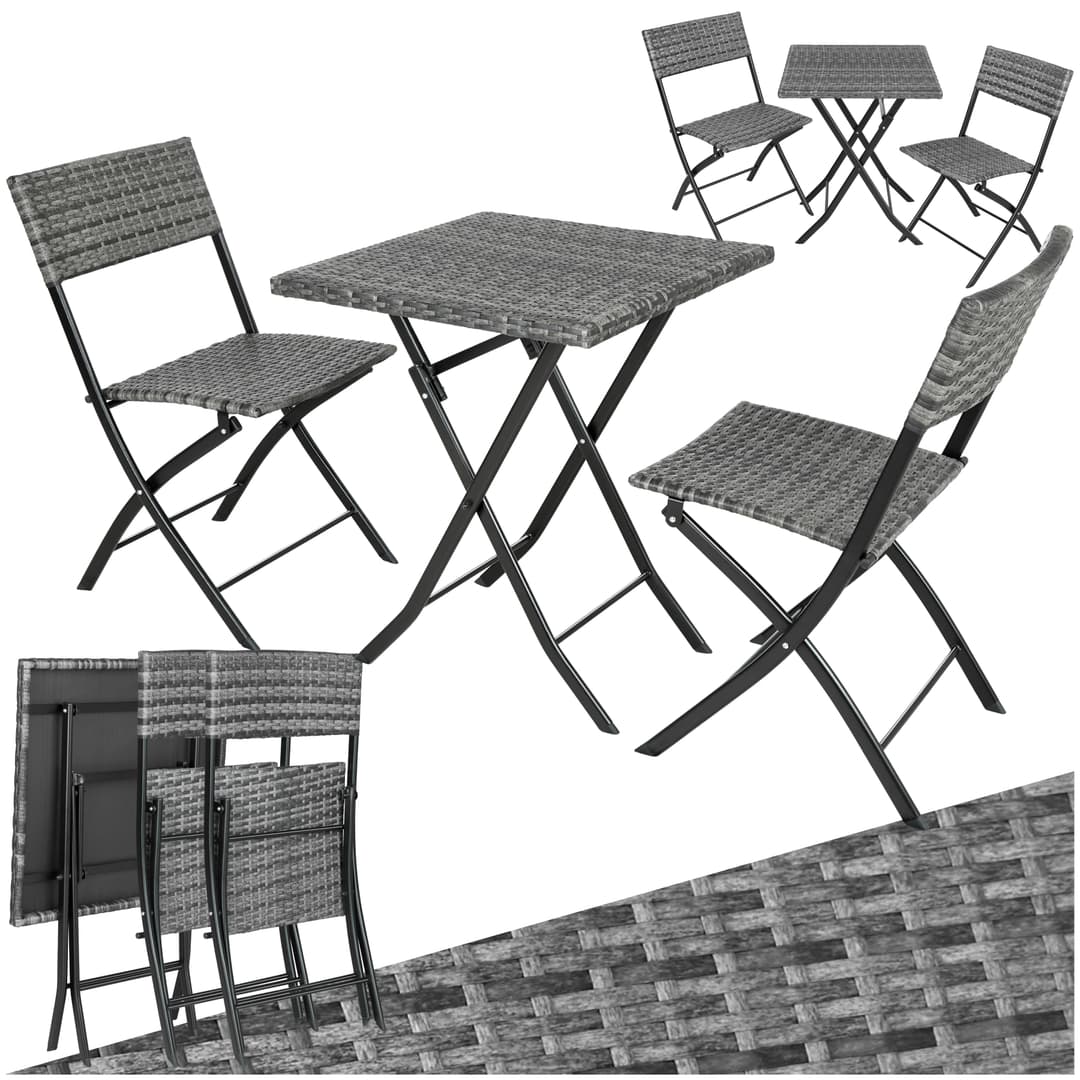 Rattan Balkonset Trevi - grau