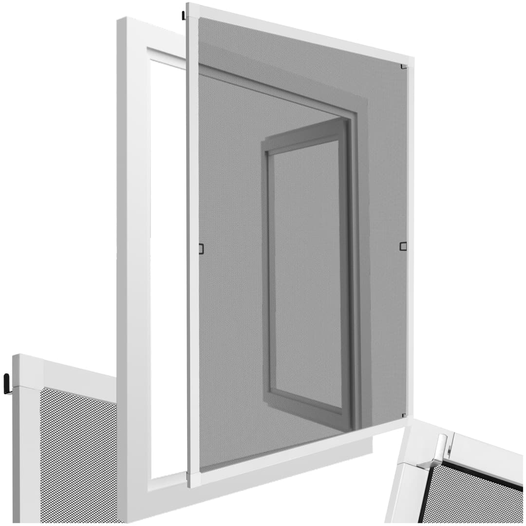 Fliegengitter mit Aluminiumrahmen für Fenster - 80 x 100 cm, weiß